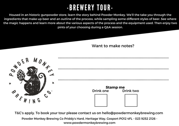 Brewery Tour - Option 1 *Gift Certificate Only - Date Booked Separately*