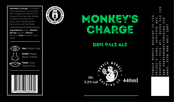Monkey's Charge DDH Pale Ale - 440ml
