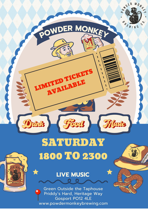 Oktoberfest 2025 - Saturday 4th October 1800 to 2300 hours session - LIMITED TICKETS AVAILABLE