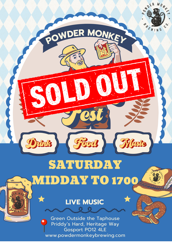 Oktoberfest 2025 - Saturday 4th October midday to 1700 hours session - SOLD OUT