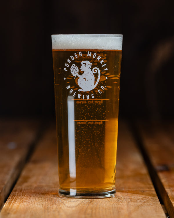 Powder Monkey Conical Pint Glass